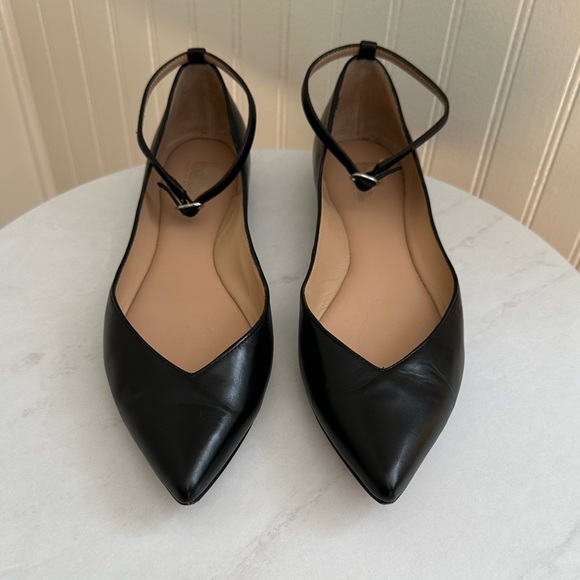 Belle x Siegerson Morrison Leather Sable Ankle Strap Flat - Picture 1 of 7